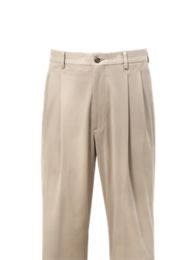 Classic Fit Cotton Stretch Twill Pleated Pants – Paul Fredrick