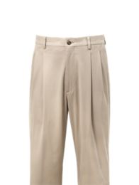 Classic Fit Cotton Stretch Twill Pleated Pants