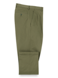 Classic Fit Cotton Stretch Twill Pleated Pants – Paul Fredrick