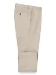 Classic Fit Cotton Stretch Twill Pleated Pants – Paul Fredrick