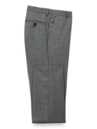 Ike Black Wool Plain Front Tuxedo Pants –