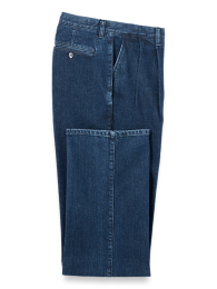 Men's pleated front denim on sale jeans