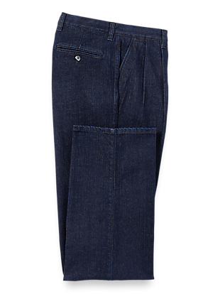 Denim Pleated Pants – Paul Fredrick