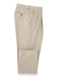 Beige Brushed Heavy Stretch Cotton Dress Pant