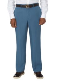 Tailored Fit Tencel & Linen Flat Front Pant Paul Fredrick