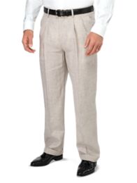 Classic Fit Pleated Linen Houndstooth Pant Paul Fredrick