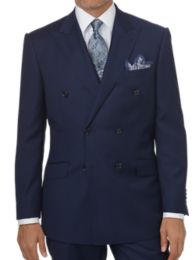 Tailored Fit Sharkskin Double Breasted Peak Lapel Suit Jacket | Paul ...