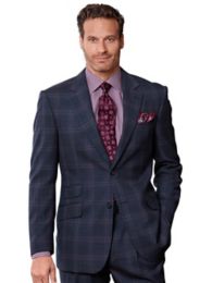 Wool Windowpane Suit Jacket | Paul Fredrick