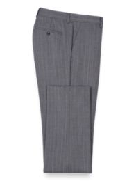 Wool Herringbone Flat Front Suit Pants | Paul Fredrick