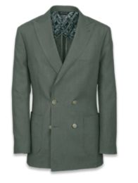 Linen Solid Double Breasted Suit Jacket | Paul Fredrick