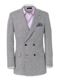 Linen Houndstooth Double Breasted Peak Lapel Suit Jacket – Paul Fredrick