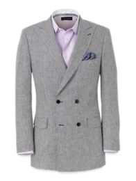 Linen Houndstooth Single Breasted Peak Lapel Suit Jacket – Paul