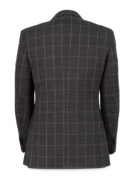 Wool Stretch Windowpane Notch Lapel Suit Jacket