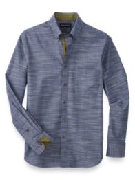 Cotton Textured Solid Causal Shirt Paul Fredrick