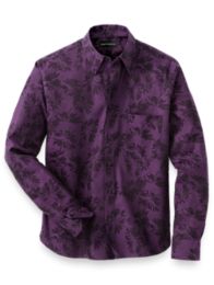 Purple Men's Mercerized Floral T-Shirt