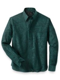 Cotton Solid Paisley Jacquard Casual Shirt