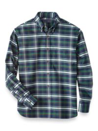 Easy Care Cotton Plaid Casual Shirt