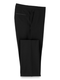 Black Stretch Wool Tuxedo Pant