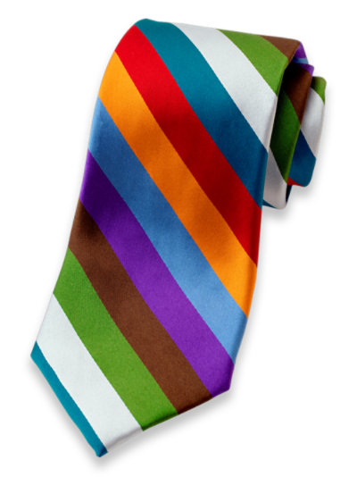Paul Fredrick Mens Stripe Silk Tie 