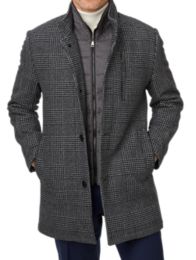 Glen Plaid Checks-Light Grey, Featherlight Wool Blend / Poly Wool