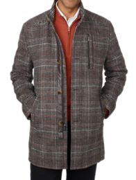 Wool Blend Plaid Car Coat | Paul Fredrick