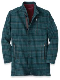 Mens plaid outlet car coat