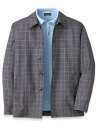 Microfiber Plaid Shirt Jacket – Paul Fredrick