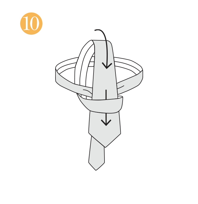 The Full Windsor Knot step 10 image